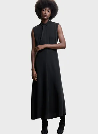 High Neck Zippered Back Dress