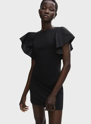 Flared Sleeve Knitted Dress