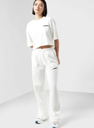 Racer Printed Wide Leg Joggers