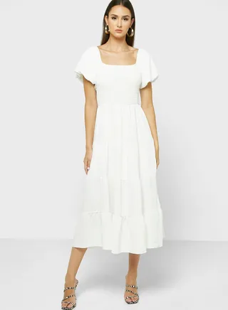 Puff Sleeve Tiered Dress
