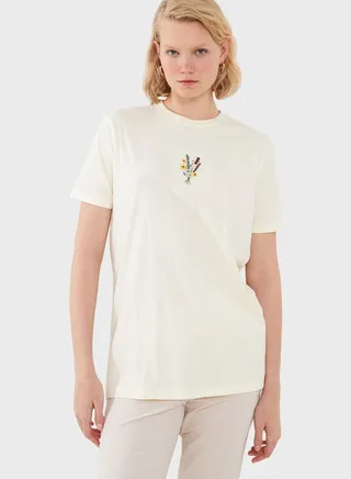 Crew Neck Graphic Tunic