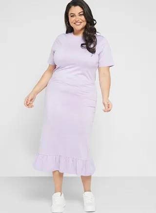 Tiered Hem Midi Dress