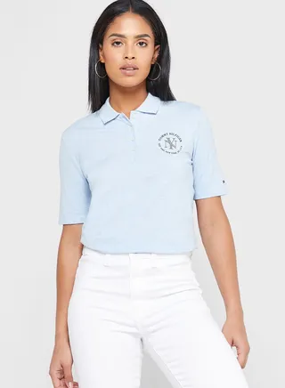 Polo Neck Logo T-Shirt