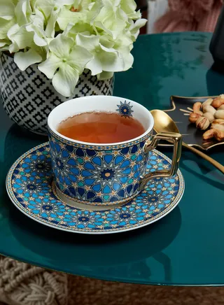 Patterned Tea Cup & Saucer