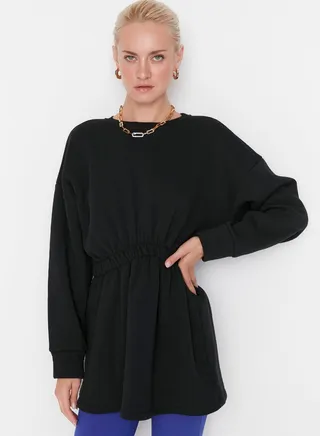 Elasticated Waist Knitted Sweatshirt