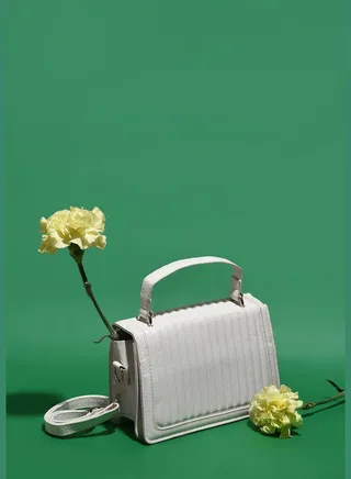 Textured Sling Bag with Magnet Lock