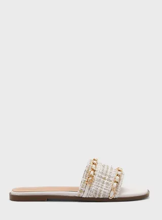 Chain Detail Flat Sandal