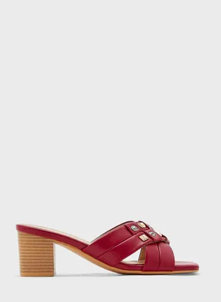 Stud And Stone Detail Mule Sandal