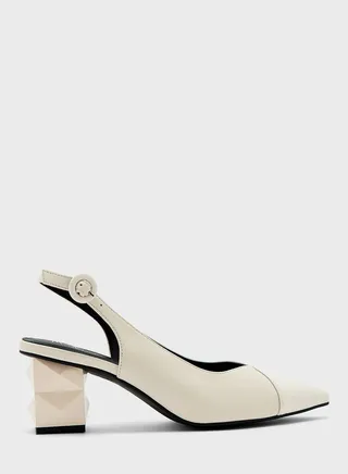 Pointed Toe Strap Mid Heel Sandals