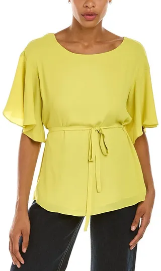 Josie Natori Flutter Sleeve Top