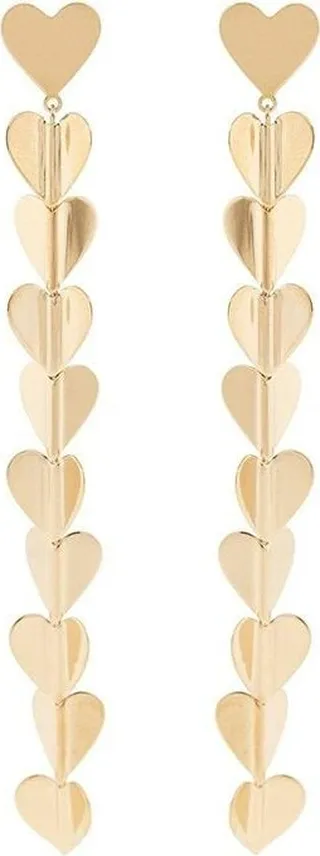18kt Rose Gold Medium Heart Drop Earrings