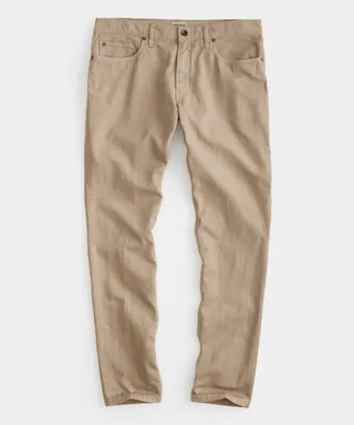 Slim 5-Pocket Cotton Linen Pant in Baja Dunes