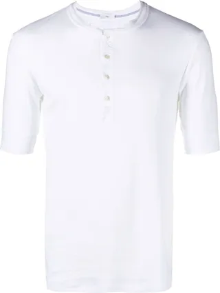 White Short Sleeve Buttoned Top