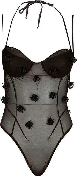 Jacquemus Embroidered Mesh Bodysuit