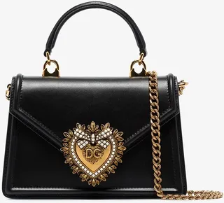 Black Devotion Mini Leather Tote Bag