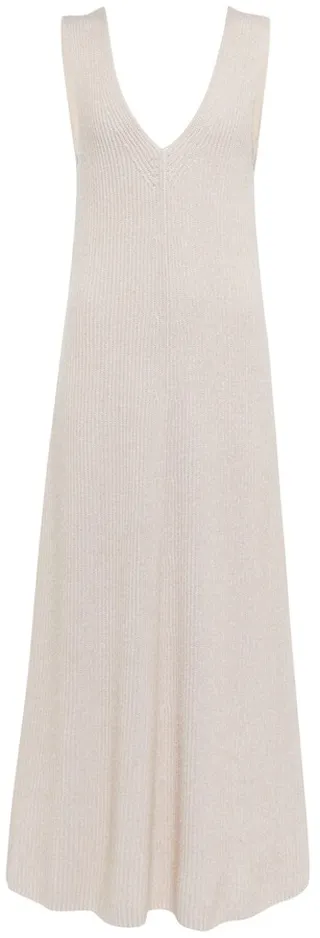 Ribbed-knit cotton-blend midi dress