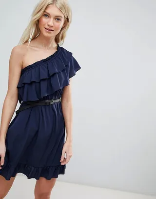 Vero Moda One Shoulder Ruffle Dress