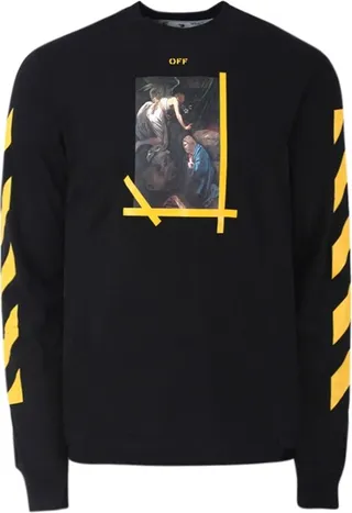 Diagonal Arrow Caravaggio Skate Long Sleeve Black And White