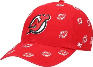 Women's '47 Red New Jersey Devils Confetti Clean Up Logo Adjustable Hat