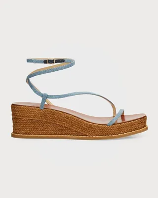 Drive Denim Wedge Espadrille Sandals