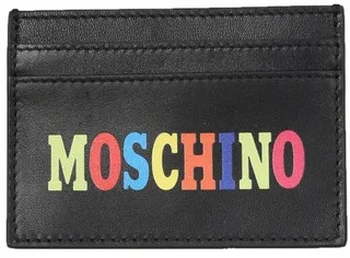 Moschino Logo Printed Card Holder