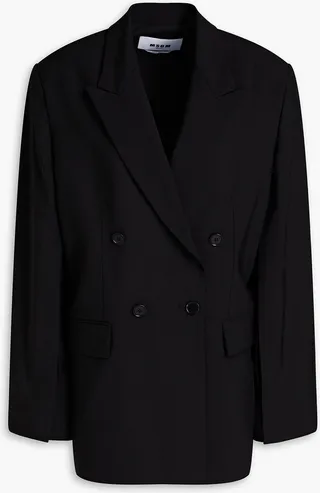 Double-breasted stretch-wool blazer