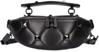 Small studded leather belt bag
