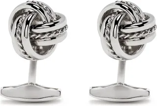 Knot-Design Silver-Plated Cufflinks