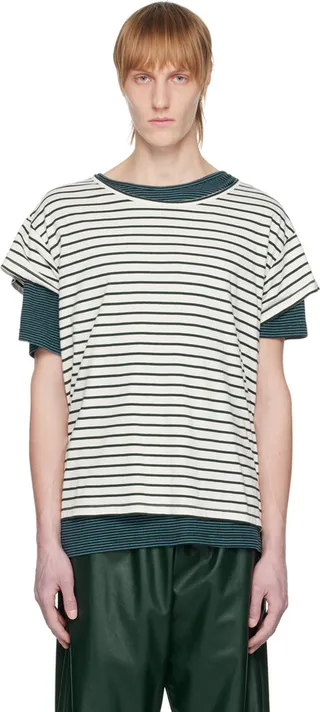 MM6 Maison Margiela Green & Off-White Two Piece T-Shirt
