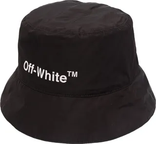 Helvetica logo-print bucket hat
