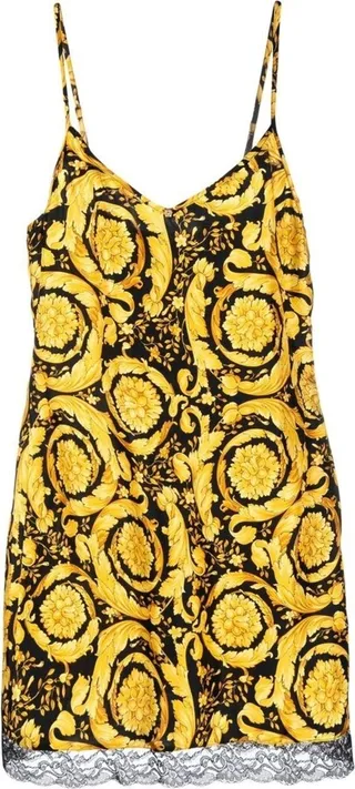 Barocco-Print Silk Slip Dress