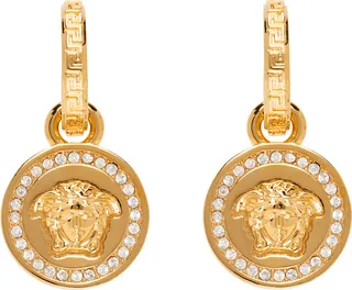 Versace Gold Logo Earrings