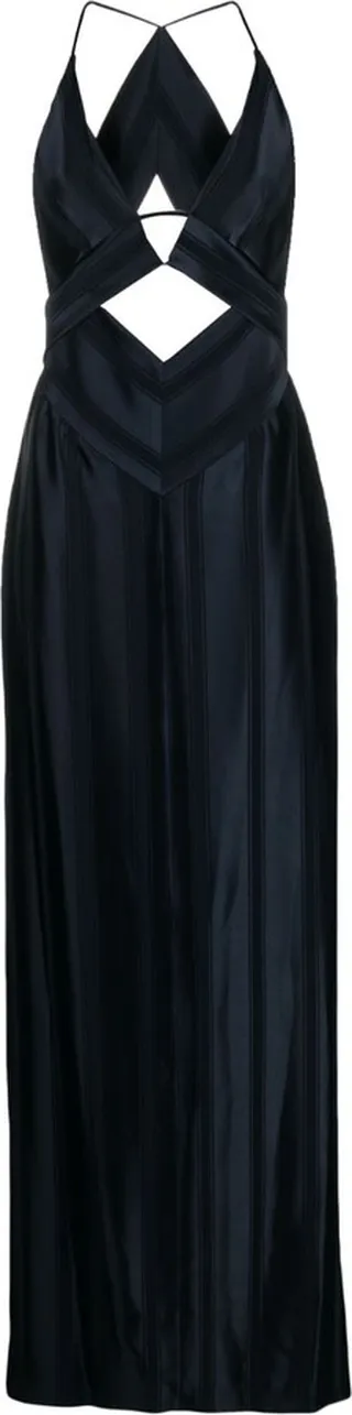 Prism striped satin dress