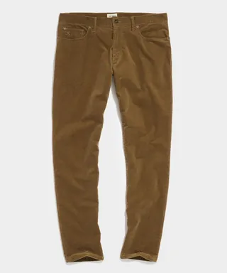 Slim Fit 5-Pocket Italian Corduroy Pant in Caramel