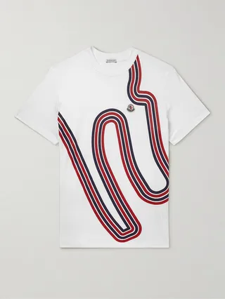 Logo-Appliquéd Printed Cotton-Jersey T-Shirt