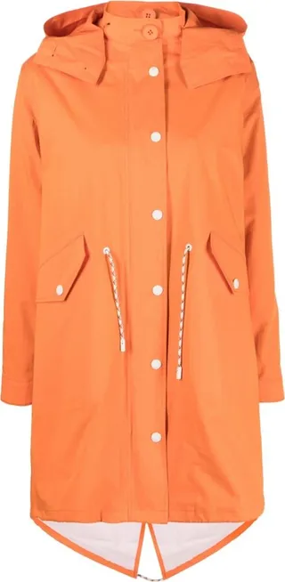 Hooded Drawstring-Waist Coat