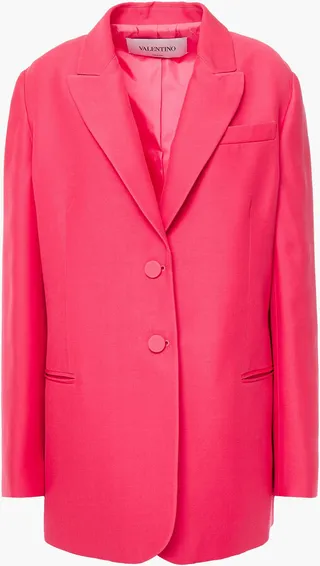 Silk and wool-blend crepe blazer