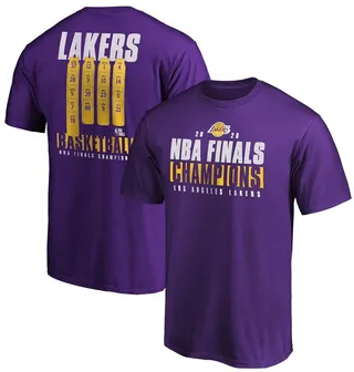 Men's Fanatics Purple Los Angeles Lakers 2020 Nba Finals Champions Ready To Play Roster Big and Tall T-shirt