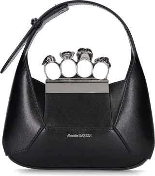 Mini Jewelled leather hobo