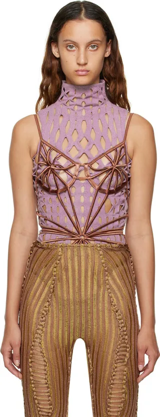 Isa Boulder SSENSE Exclusive Brown Lace Bodysuit