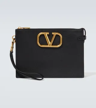 VLogo leather pouch
