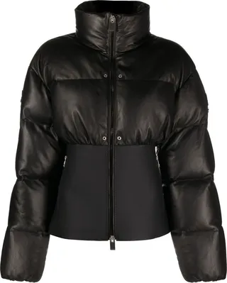 Black Yongal Peplum Puffer Jacket