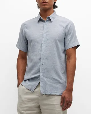 Men's Linen Short-Sleeve Shirt