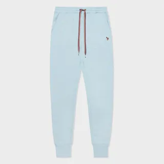 Women's Pale Blue Lounge Zebra Logo Cotton Sweatpants