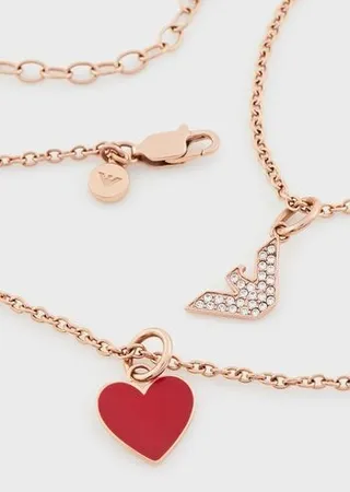 Red Lacquer Pendant Necklace and Charms Set