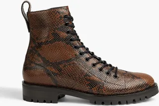 Cruz snake snake-effect leather combat boots