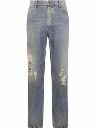 Ripped Wide-Leg Jeans