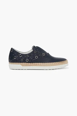 Francesina embellished leather slip-on sneakers