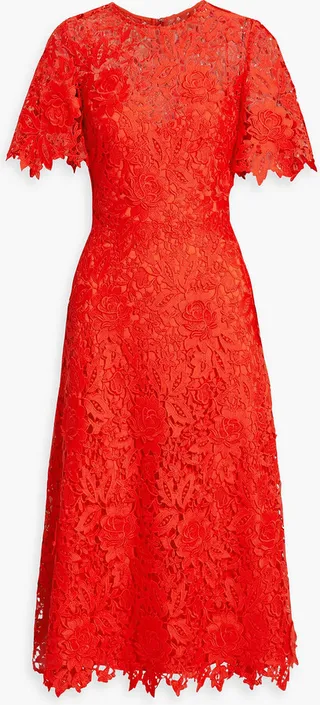 Guipure lace midi dress