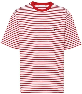 striped triangle-logo T-shirt
